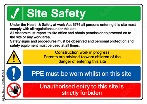 Site Safety Symbol Sign, Vector Illustration, Isolate On White Background Label.EPS10