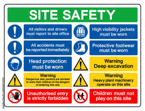 Site Safety Symbol Sign, Vector Illustration, Isolate On White Background Label.EPS10