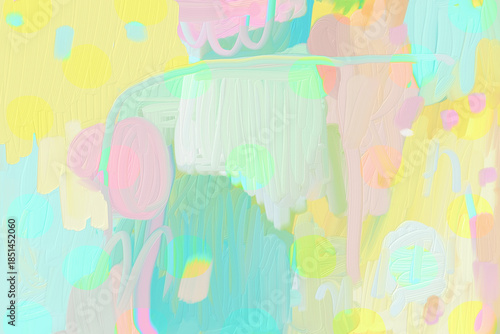 abstract colorful pastel background. Digital painting wall art.
