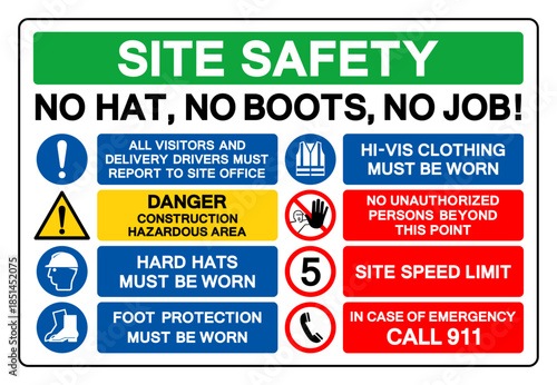 Site Safety Symbol Sign, Vector Illustration, Isolate On White Background Label.EPS10