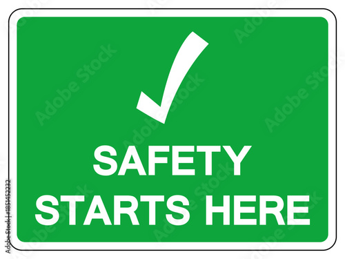 Safety Start Here Symbol Sign, Vector Illustration, Isolate On White Background Label. EPS10