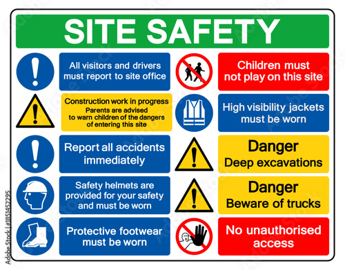 Site Safety Symbol Sign, Vector Illustration, Isolate On White Background Label.EPS10