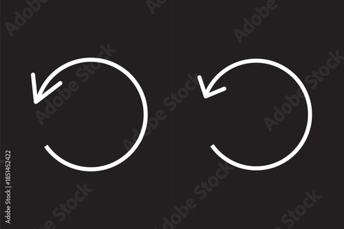 Undo icons in outline, flat style. Vector EPS