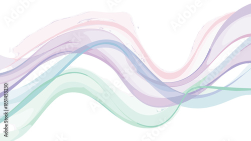 Soft Pastel Waves Background: Abstract Watercolor Swirls