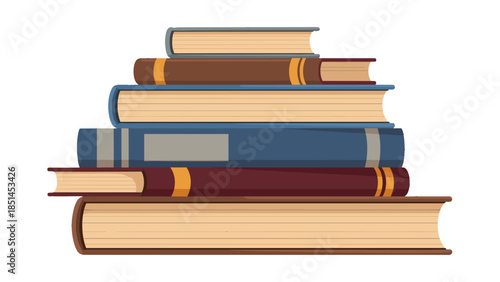 Stacked Books Vector Illustration