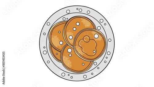 Stacked Pancakes with Syrup Illustration