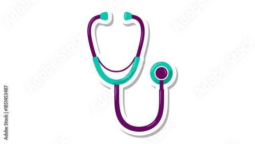 Stethoscope Icon with Purple and Teal Colors