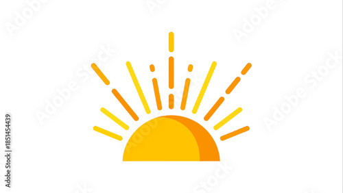 Stylized Sunrise Icon with Radiant Rays.