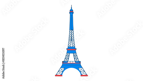 Stylized Blue Eiffel Tower Illustration