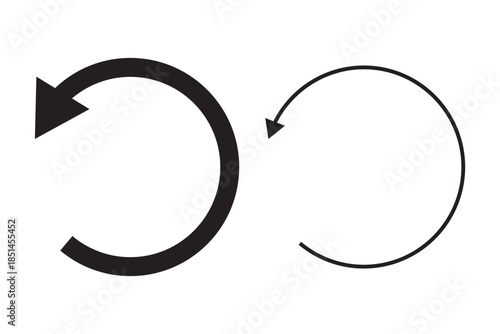 Undo icon in Line and Silhouette Icon Set. Isolated Vector Illustration.