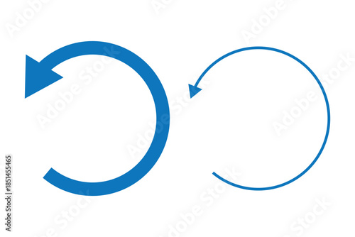 Undo icon in Line and Silhouette Icon Set. Isolated Vector Illustration.