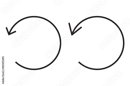 Undo icons in outline, flat style. Vector EPS