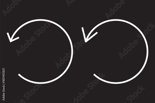 Undo icon in Line and Silhouette Icon Set. Isolated Vector Illustration.