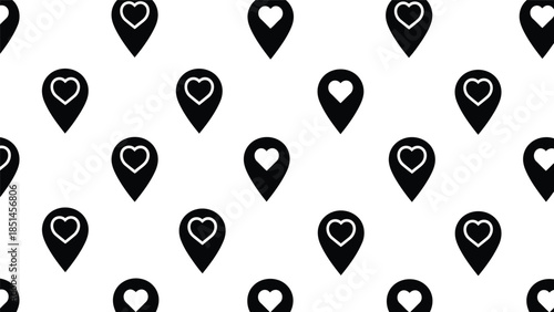 Heart Markers on White Background - Love and Direction Concept