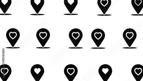 Love Location Markers Pattern for Romantic Designs