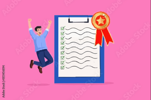 quality control concept vector illustration with people check product quality with set standard and quality icon. quality control or certified approval. product safety. guarantee checklist document