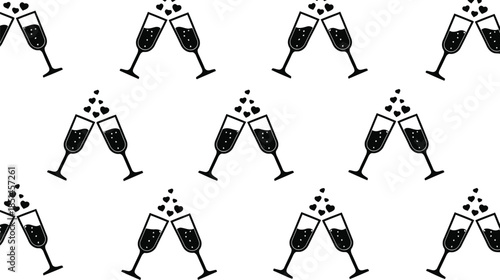 Elegant Champagne Glasses Pattern for Celebrations and Events