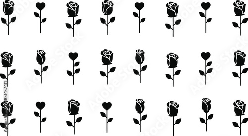 Elegant Black Rose Pattern for Modern Design Projects