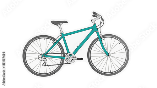 Teal Mountain Bike Illustration