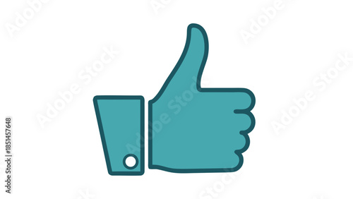 Teal Thumb Up Icon: Approval, Success, Positive Feedback Vector