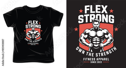 flex strong graphic victor art t-shirt design print template