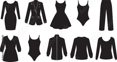 Various Silhouettes of Modern Women's Clothing Styles and Garments