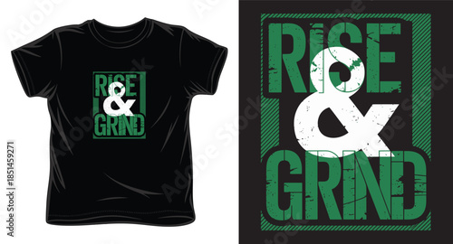 rise and grind graphic victor art t-shirt design print template