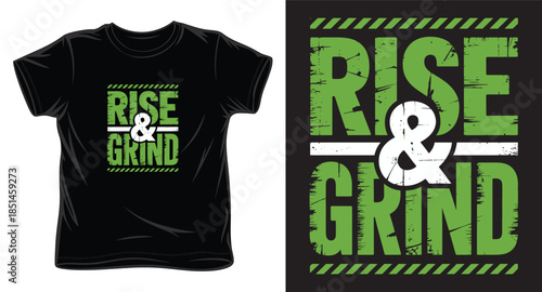 rise and grind graphic victor art t-shirt design print template