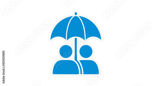 Two People Under Umbrella Icon - Safety, Protection, Security