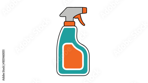 Turquoise and Orange Spray Bottle Icon