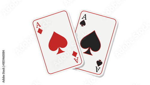 Two Aces Playing Cards - Diamond and Spade Suits