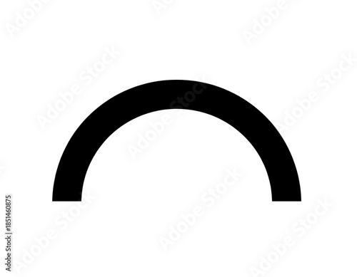 Simple, bold black arched shape over a plain white background