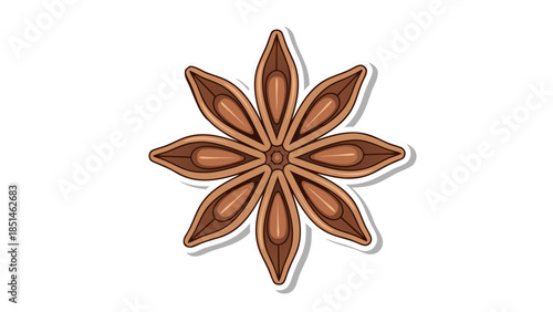 Vector Illustration of a Single Star Anise Spice