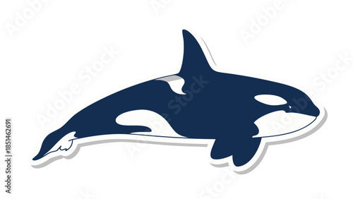 Vector Illustration of a Stylized Orca Whale