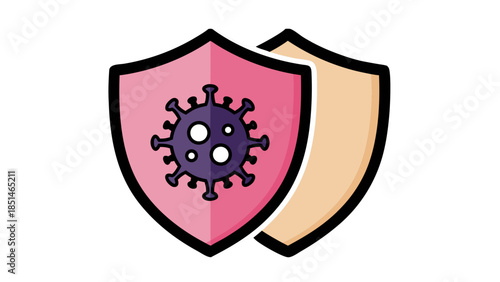 Virus Protection Shield Icon: Coronavirus Defense Symbol