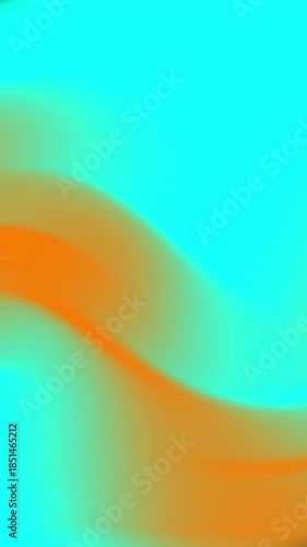 Smooth abstract motion background Orange Cyan dynamic gradient waves glowing light modern digital color harmony seamless loop animation for cinematic video content branding