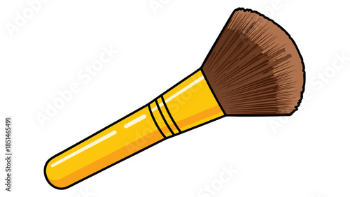 Yellow Makeup Brush Cartoon Style Icon