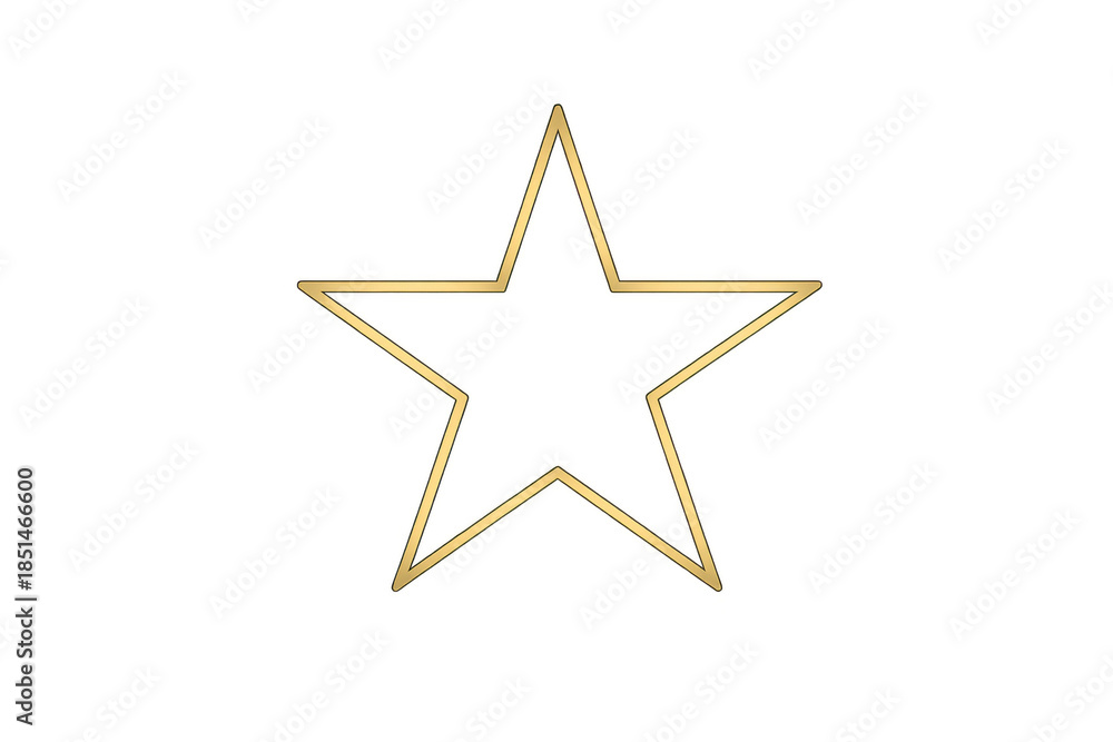 Obraz premium Golden star outline creating a symbol of quality, award, achievement, success, and best rating on transparent background