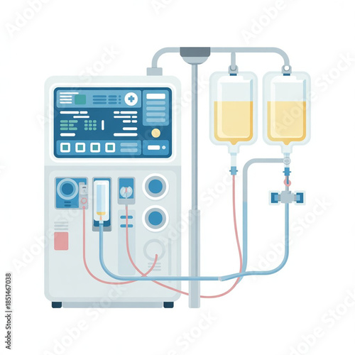 Hemodialysis Machine Vector Illustration