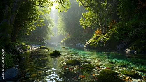 Wallpaper Mural The water mirrors the lush forest with incredible clarity. Torontodigital.ca