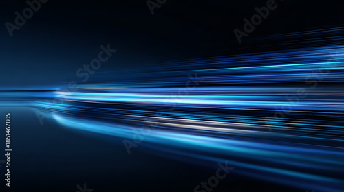 Experience high-speed digital connectivity with vibrant blue light trails, perfect for tech companies, innovative startups, and futuristic marketing campaigns