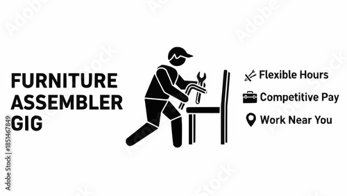 Furniture Assembler Gig with Flexible Hours and Competitive Pay.