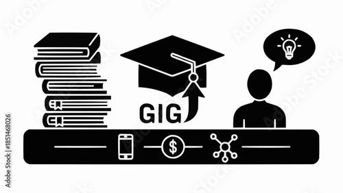 Gig Economy Education and Business Growth Concept.