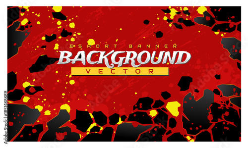 red stone rocky yellow banner esport gaming background brush grunge abstract sporty event texture mountain
