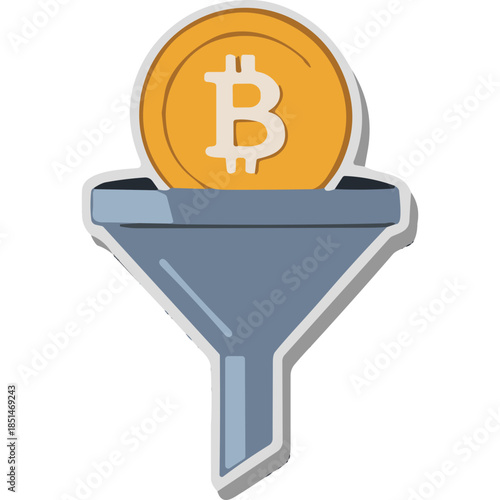 Bitcoin Funnel Icon: Crypto Investment and Processing