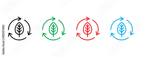 leaf icon set vector on white background. rotation leaf icon. vector illustration.