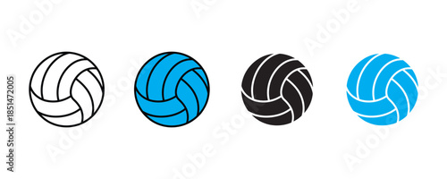 Volleyball icon set vector on white background. sporty, vibrant, dynamic ball symbol. vector illustration.