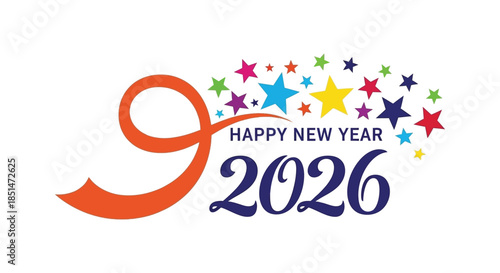 Celebrating the arrival of the year 2026 with colorful fireworks and festive greetings