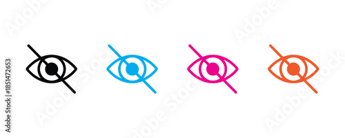 Eye icon set vector on white background.  awareness, security, privacy, protection symbol. vector illustration.