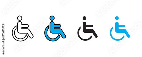 Accessible icon set vector on white background. handicap, mobility, accessible symbol. vector illustration.